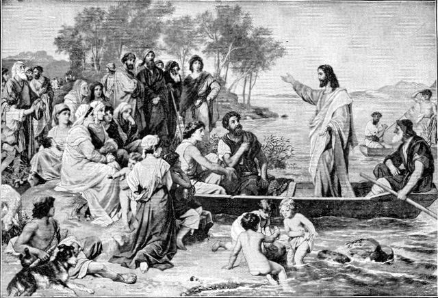 Jesus teaching from boat